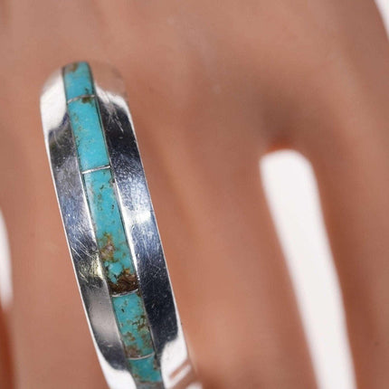 Vintage Native American Turquoise/opal channel inlay bracelet