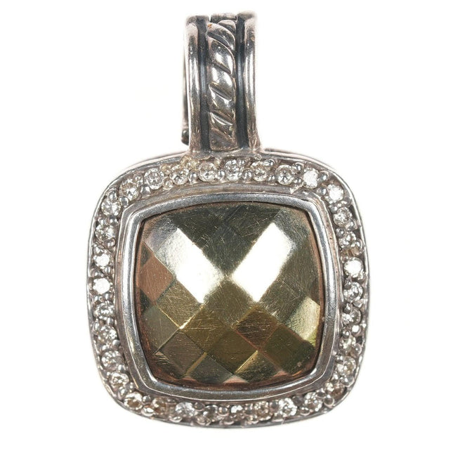 David Yurman 18k/Diamond on sterling Albion enhancer pendant