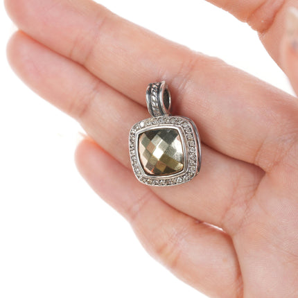 David Yurman 18k/Diamond on sterling Albion enhancer pendant