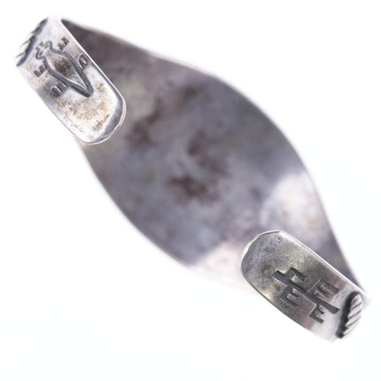 6,75" Fred Harvey Era Sonnengesicht, Schlangen und wirbelnde Baumstämme Manschettenarmband aus Sterlingsilber