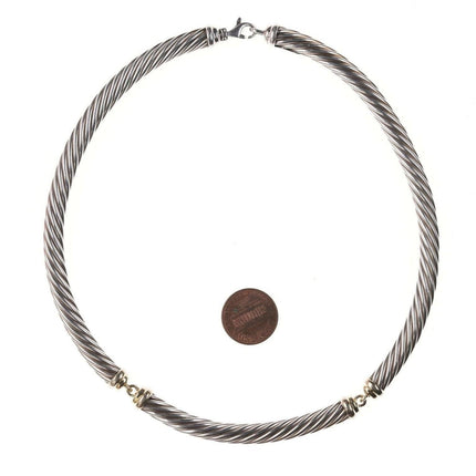 David Yurman Sterling/14k cable choker necklace