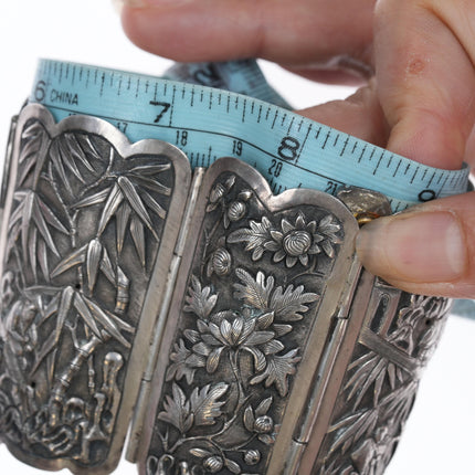 Large Antique Chinese Repousse silver bracelet