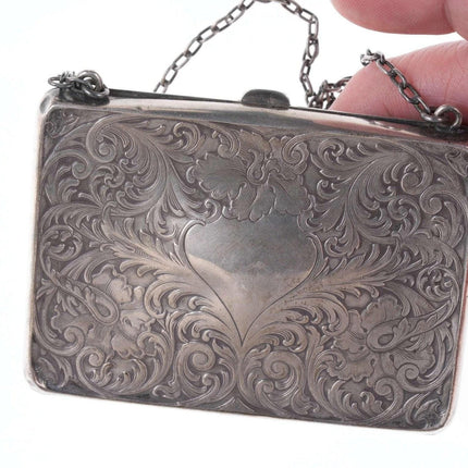 c1900 Antique Sterling Calling card case/wallet