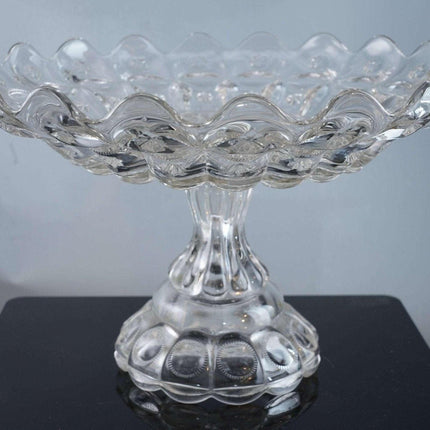 Riesiges EAPG Priscilla von Dalzell, Gillmore und Leighton Glass Centerpiece Kompott aus der Zeit um 1880