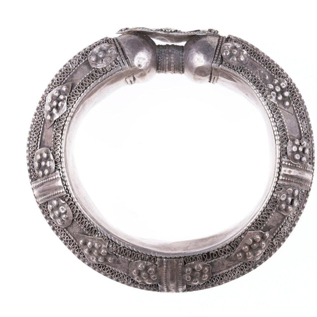 Antique Yemenite Silver filigree bracelet b