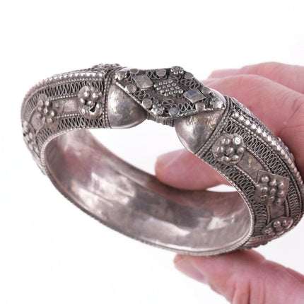 Antique Yemenite Silver filigree bracelet b