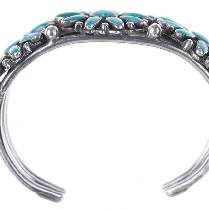 40's-50's Native American sterling/turquoise cluster bracelet