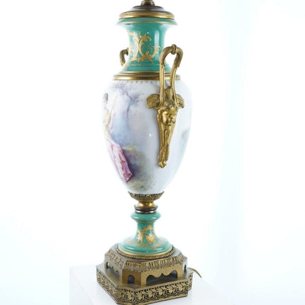 Antique Hand Painted French Sevres Style Porcelain lamp