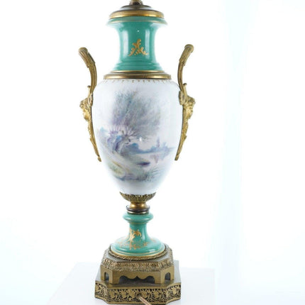 Antique Hand Painted French Sevres Style Porcelain lamp