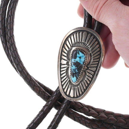 Tommy Jackson Navajo Sterling turquoise bolo tie