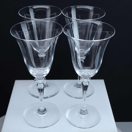 Steuben 6401 Wafer Stem American Art Glass Water Goblets (4)