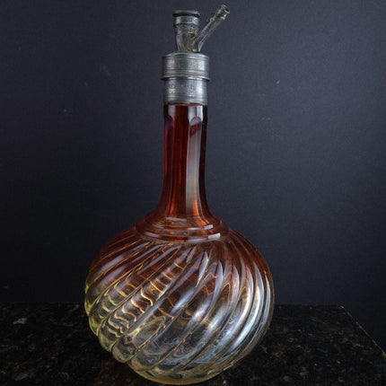 c1870 Baccarat Gelle Freres Barber Flasche Rose Tiente Selten