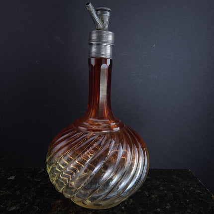 c1870 Baccarat Gelle Freres Barber Bottle Rose Tiente Rare