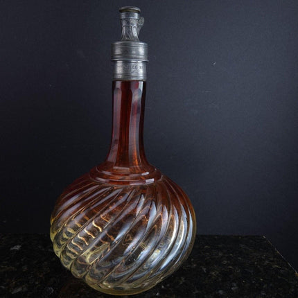 c1870 Baccarat Gelle Freres Barber Bottle Rose Tiente Rare