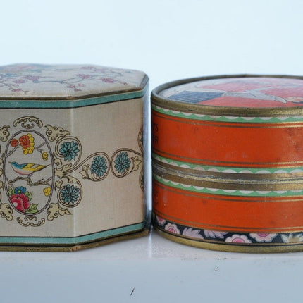 1930's Art Deco Face Powder boxes Three Flowers Richard Hudnut Shari Langlois