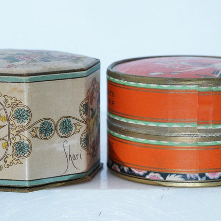 1930's Art Deco Face Powder boxes Three Flowers Richard Hudnut Shari Langlois