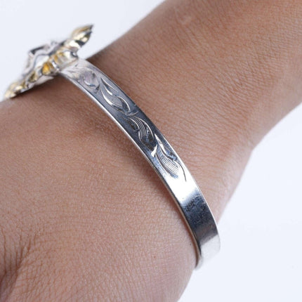 Retro Mexican Sterling Sunface cuff bracelet