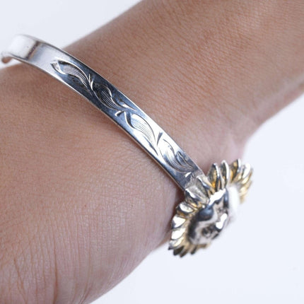 Retro Mexican Sterling Sunface cuff bracelet