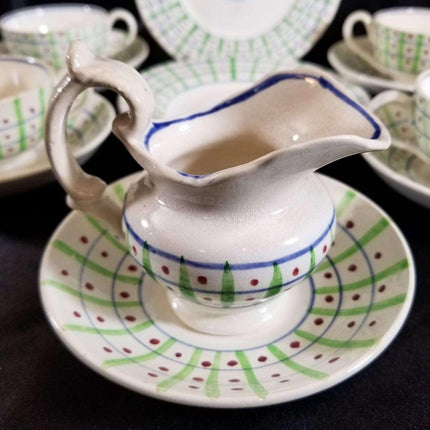 Staffordshire Childs Tea Set Pearlware Mid 19th century 12 piece