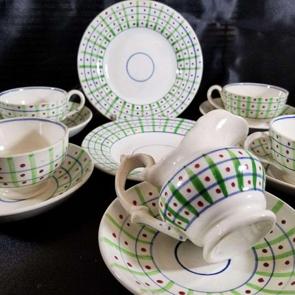 Staffordshire Childs Tea Set Pearlware Mid 19th century 12 piece