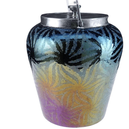 c1920 Bohemian Art Deco Iridescent art glass biscuit jar