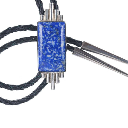 Retro Modernist sterling sodalite bolo tie