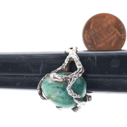 Vintage  Sterling ring chrysocolla in quartz