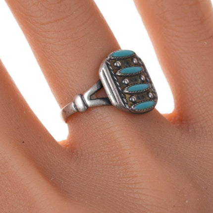 Vintage Zuni Native American Sterling Turquoise Size 6.25 ring