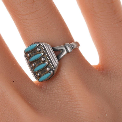 Vintage Zuni Native American Sterling Turquoise Size 6.25 ring