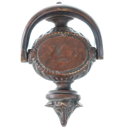 18th/19th Century American Door Knocker from Norfolk Virginia L Monogram