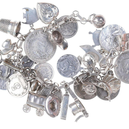 Loaded Vintage Super Traveler Sterling Silber Weltmünzen-Charm-Armband