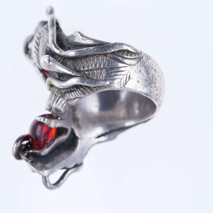 sz6.75 Antique Chinese Silver Dragon ring