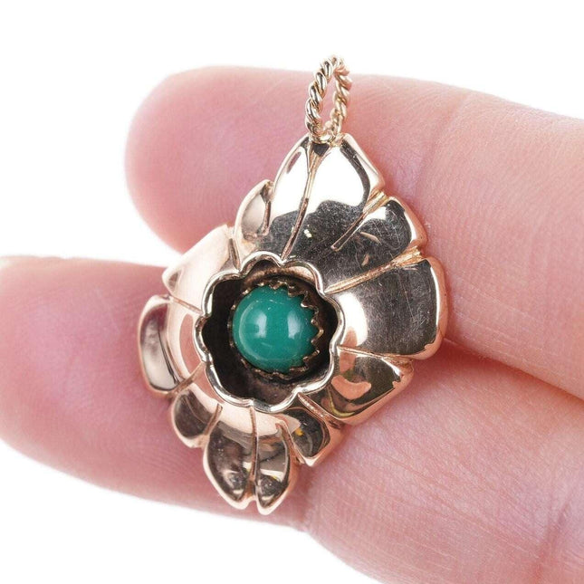 Southwestern 14k/turquoise pendant