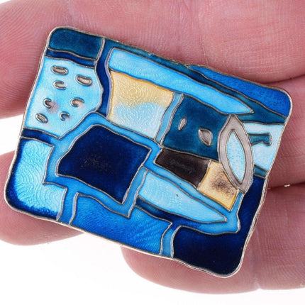 David Andersen Norway Sterling Enamel MCM Abstract pin