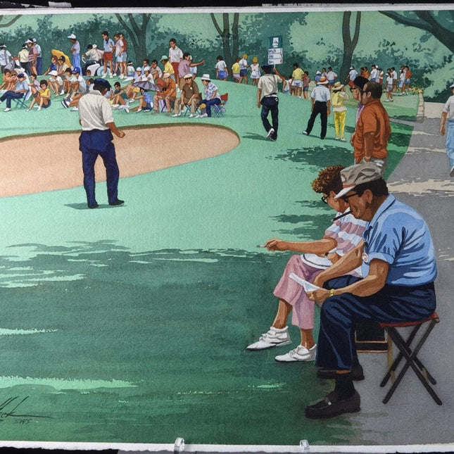 Abbott „Heck“ Hoecker Colonials National Invitation Golf Tournament 1987 Fort Worth, Texas Aquarell „Rest in the Shade“