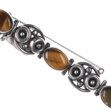 Mid Century Modernist Los Ballesteros Sterling and Cat's Eye bracelet