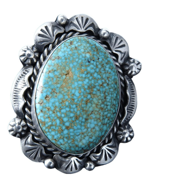 sz8 Sterling Silver Kingman Waterweb turquoise ring