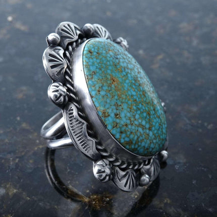 sz8 Sterling Silver Kingman Waterweb turquoise ring