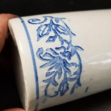 Blue and White Stoneware Cameron, Texas Advertising Rolling Pin c.1905 j.d. Robb