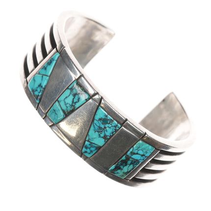 7.5" Ron Henry Navajo sterling cobblestone turquoise cuff bracelet