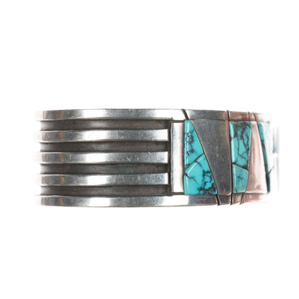 7.5" Ron Henry Navajo sterling cobblestone turquoise cuff bracelet