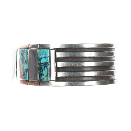 7.5" Ron Henry Navajo sterling cobblestone turquoise cuff bracelet