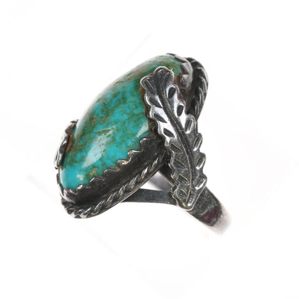 sz6 Vintage JDC Native American sterling and turquoise ring