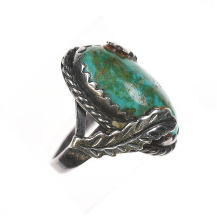 sz6 Vintage JDC Native American sterling and turquoise ring