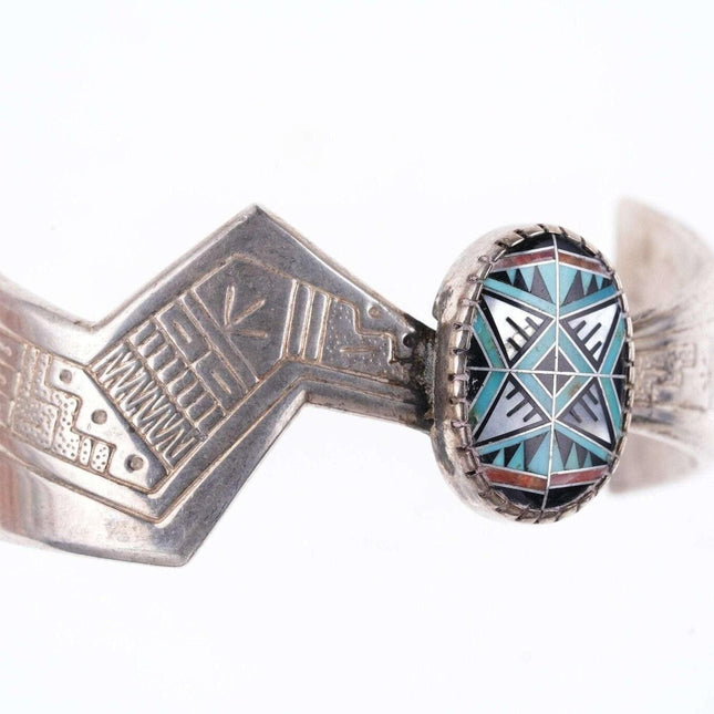 Roderick Tenorio Carolyn Pollack Southwestern Sterling Inlaid Turquoise Cuff Bra