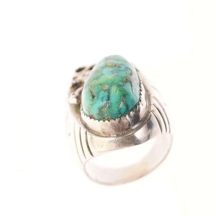 Sz8.5 Large Vintage Native American Sterling/turquoise men's ring