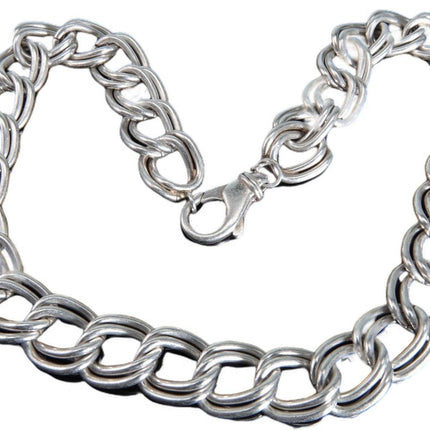 17" 97 gram Sterling Silver Double Chain link necklace