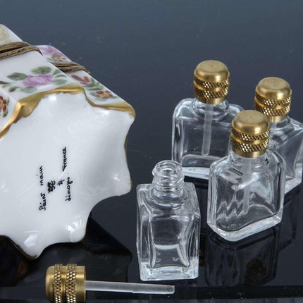 Limoges Trinket Box Perfume bottle Holder u