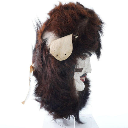 Vintage Mexican Holy Week Ceremonies brn fur covered mask