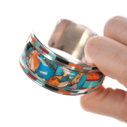 Daniel Coriz Santo Domingo inlaid silver cuff bracelet